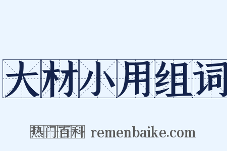 大材小用组词是什么意思的图片